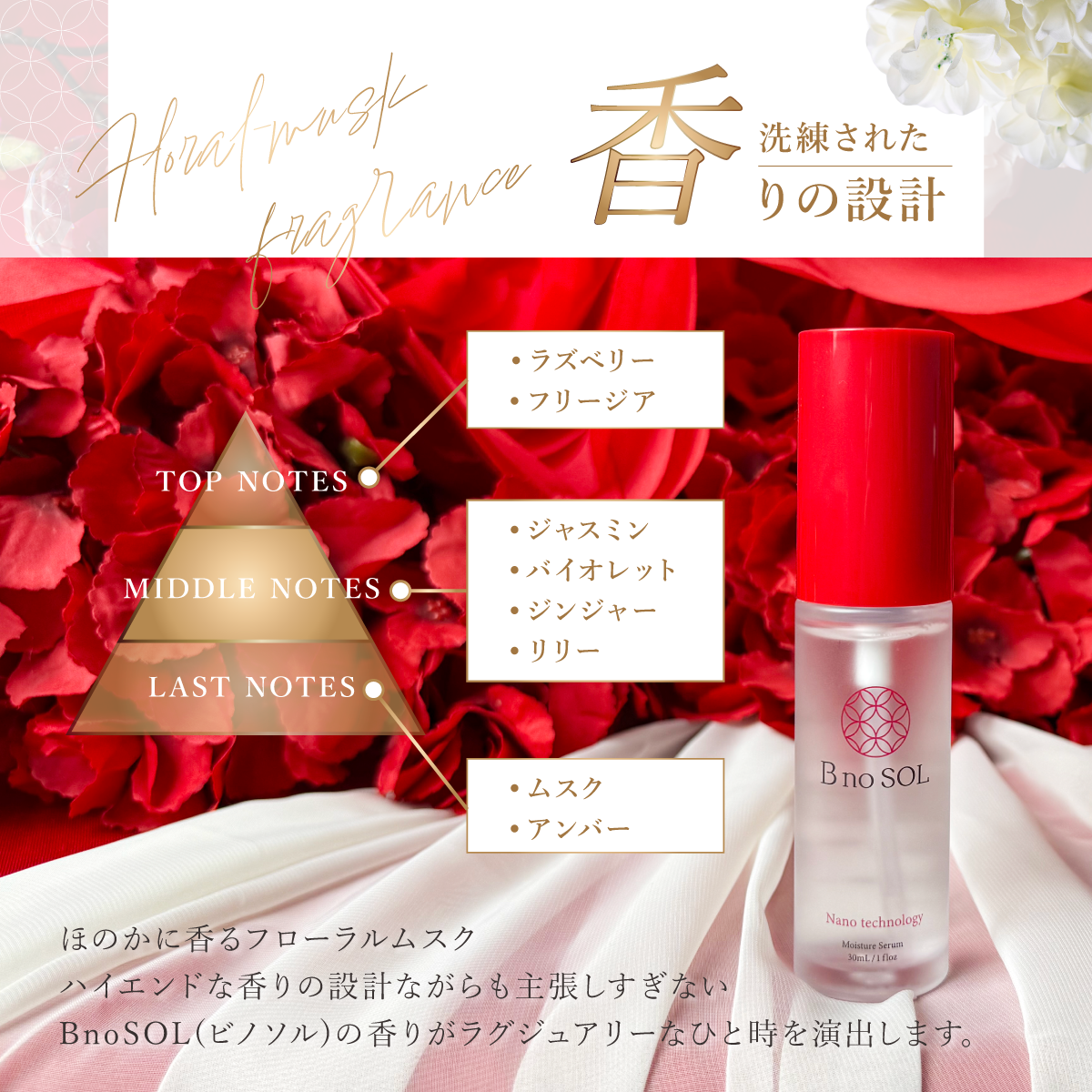 B no SOL ビノソル BnoSOL_13_ナノモイスチャー美容液_香りの設計